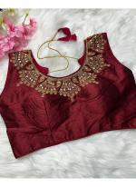 Phantom Silk Maroon Festival Wear Hand Work Readymade Blouse